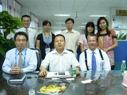 Mark Wingate and SG Kim at Shenzhen factory.